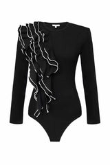 Knitted Ruffled Bodysuit