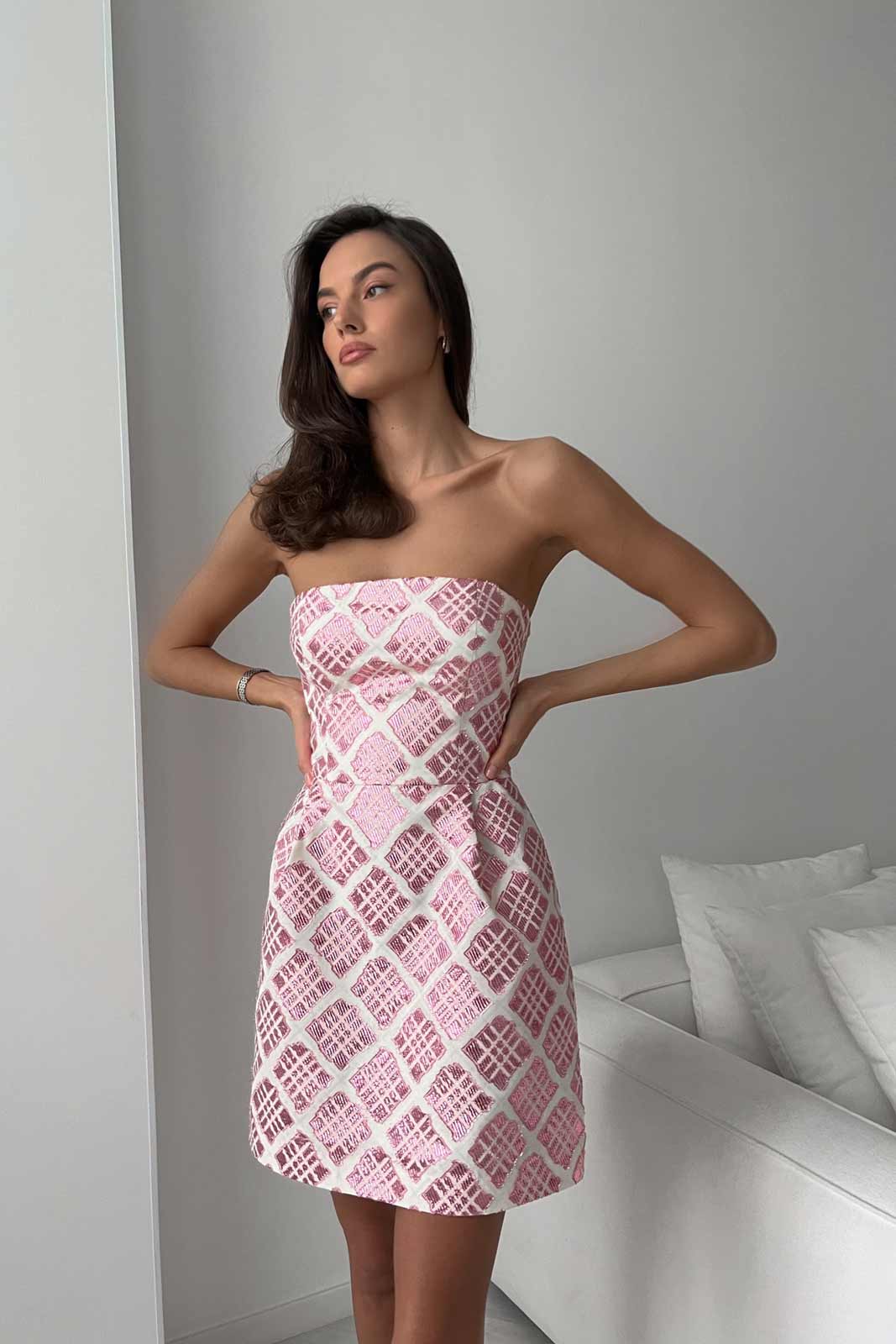 Jacquard Sheath Mini Dress