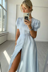 Button Front Midi Dress