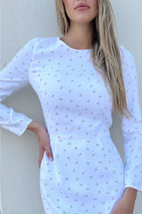 Godet Silhouette Long Sleeve Midi Dress