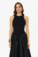 Midi Dress With Puffy Skirt