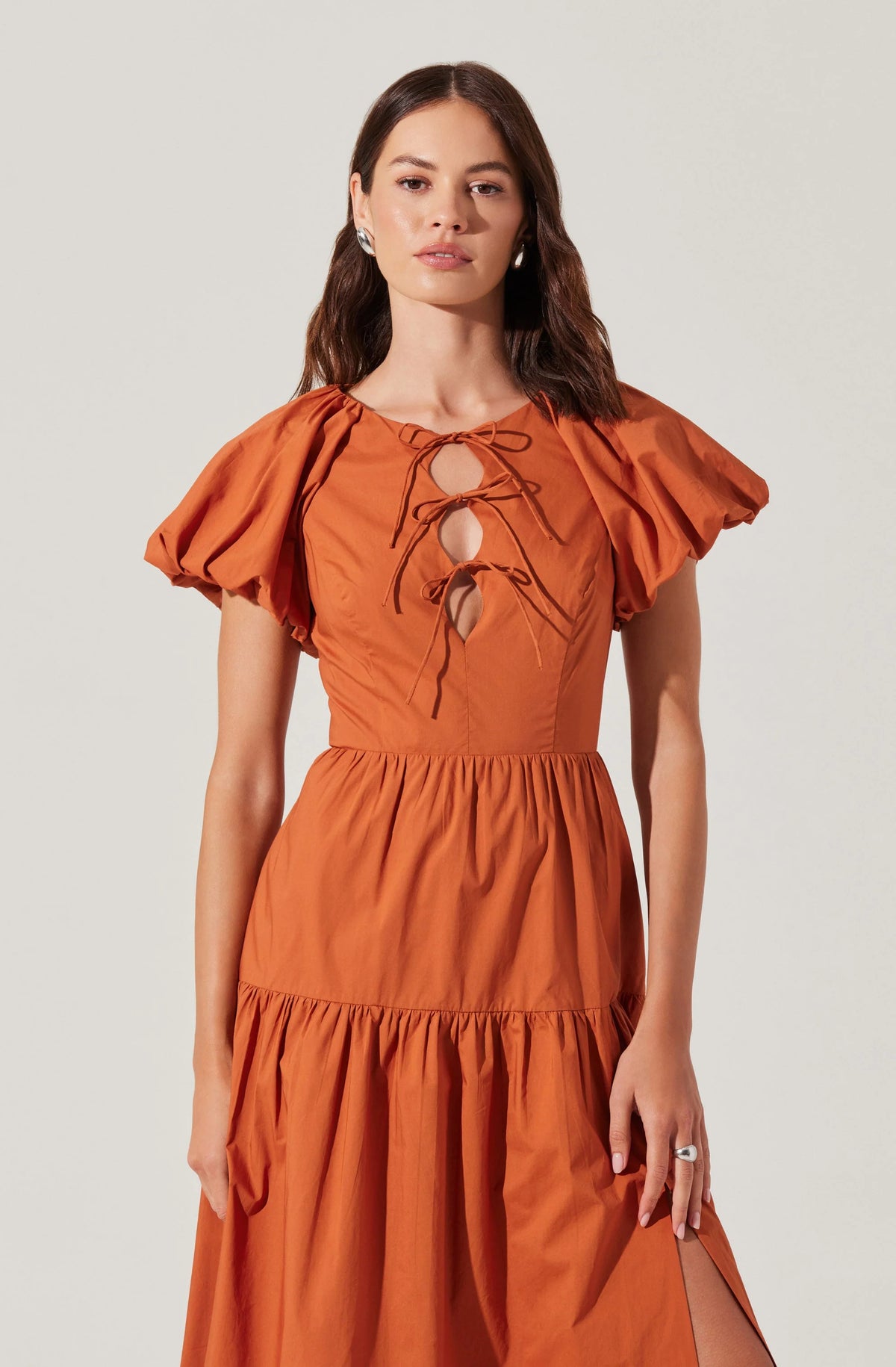 Aine Tie-Front Midi Dress