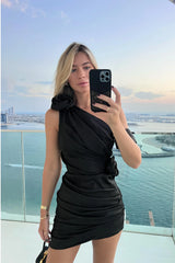 Rose Details Mini Dress