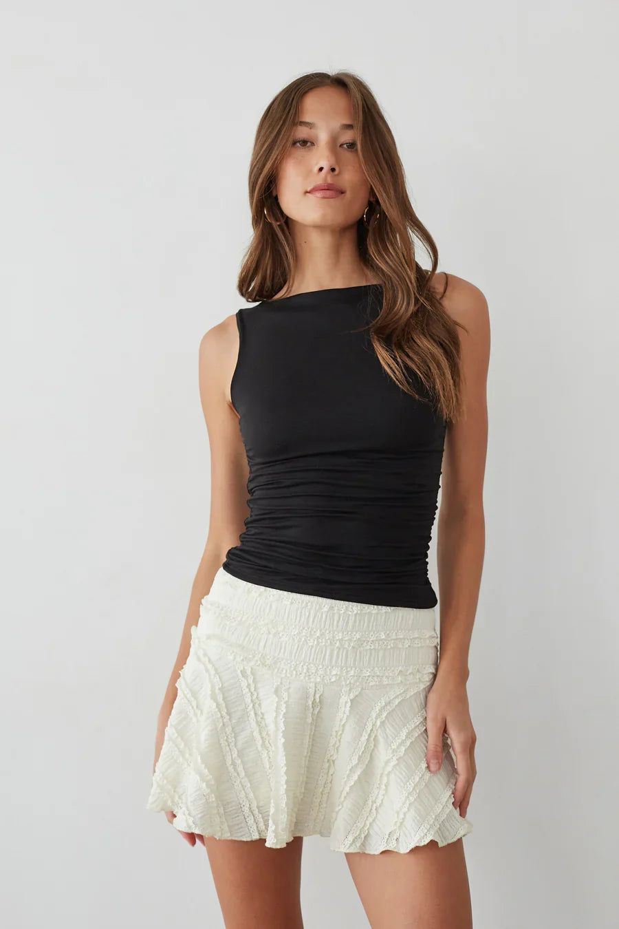 Luciana Ruffle Lace Skater Skirt