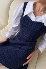 Tweed Strap Mini Dress