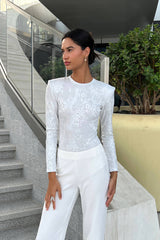 Bodysuit in Textured Jacquard-Knit