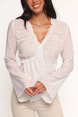 Adira Wrap Blouse - White
