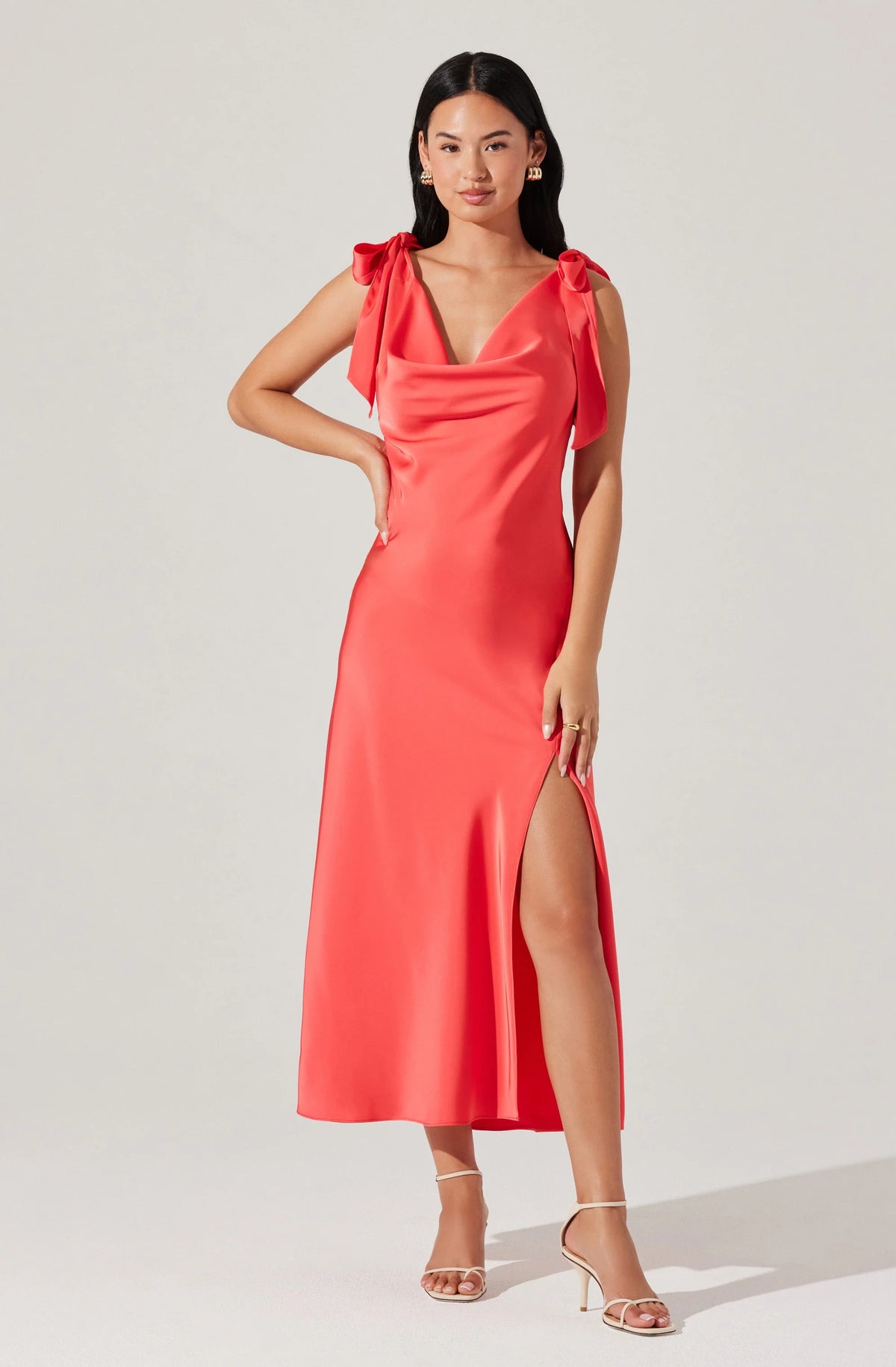 Allexina Satin Midi Dress