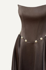Tuck Corset Top Midi Dress