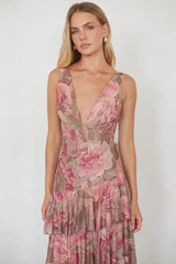 Imogen Mesh Tiered Maxi Dress