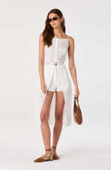 Mercy Eyelet Embroidered High-Rise Mini Shorts