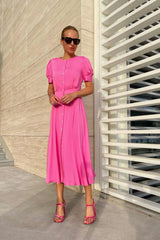 Button Front Midi Dress