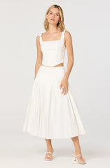 Alexcia Bow-Strap Cropped Corset Top