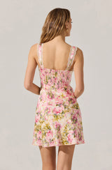 Alva Satin Floral Mini Dress
