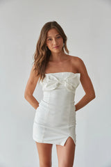 Mina Strapless Bow Bodycon Mini Dress