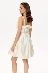 Draped Thin Strap Mini Dress With Belt