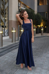 Strap Decorated Bodice Midi Dress