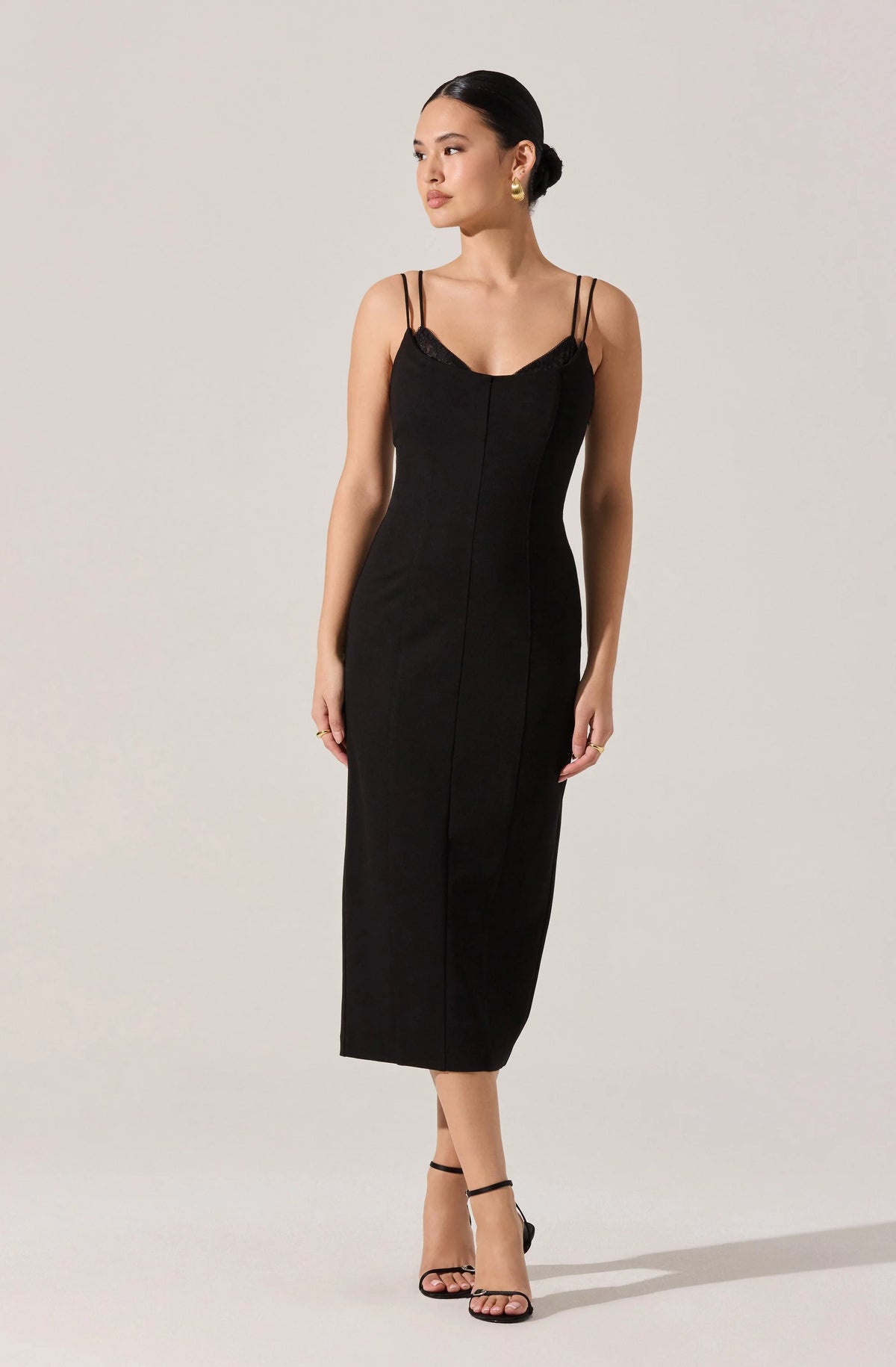 Allura Peekaboo Lace Midi Dress