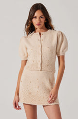 Joly Pearl Embellished Mini Skirt