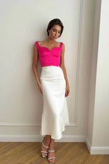 Sweetheart Neck Wide Strap Crop Top