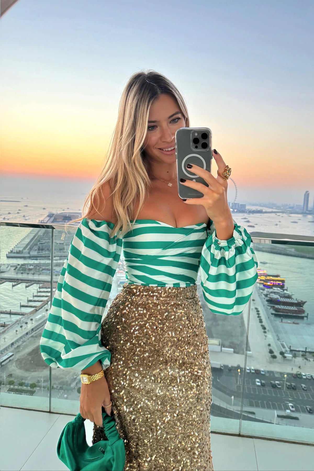 Striped Bustier Crop Top