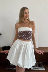 Corset Top with Contrast Turn-up