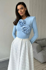 Rose Detail Knitted Bodysuit