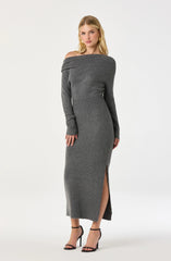 One Shoulder Midi Sweater Dress