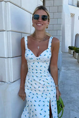 Bustier dress with V-neck bodice