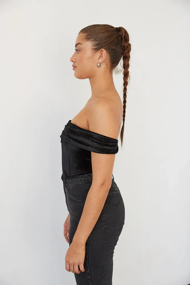 Ember Velvet Corset Crop Top