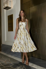 Jacquard Fitted Corset Bustier Dress
