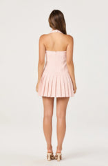 Kassey Tweed Halter Mini Dress