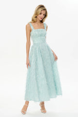 Pleated Corset Midi Dress