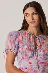 Floral Puff Sleeve Mini Dress