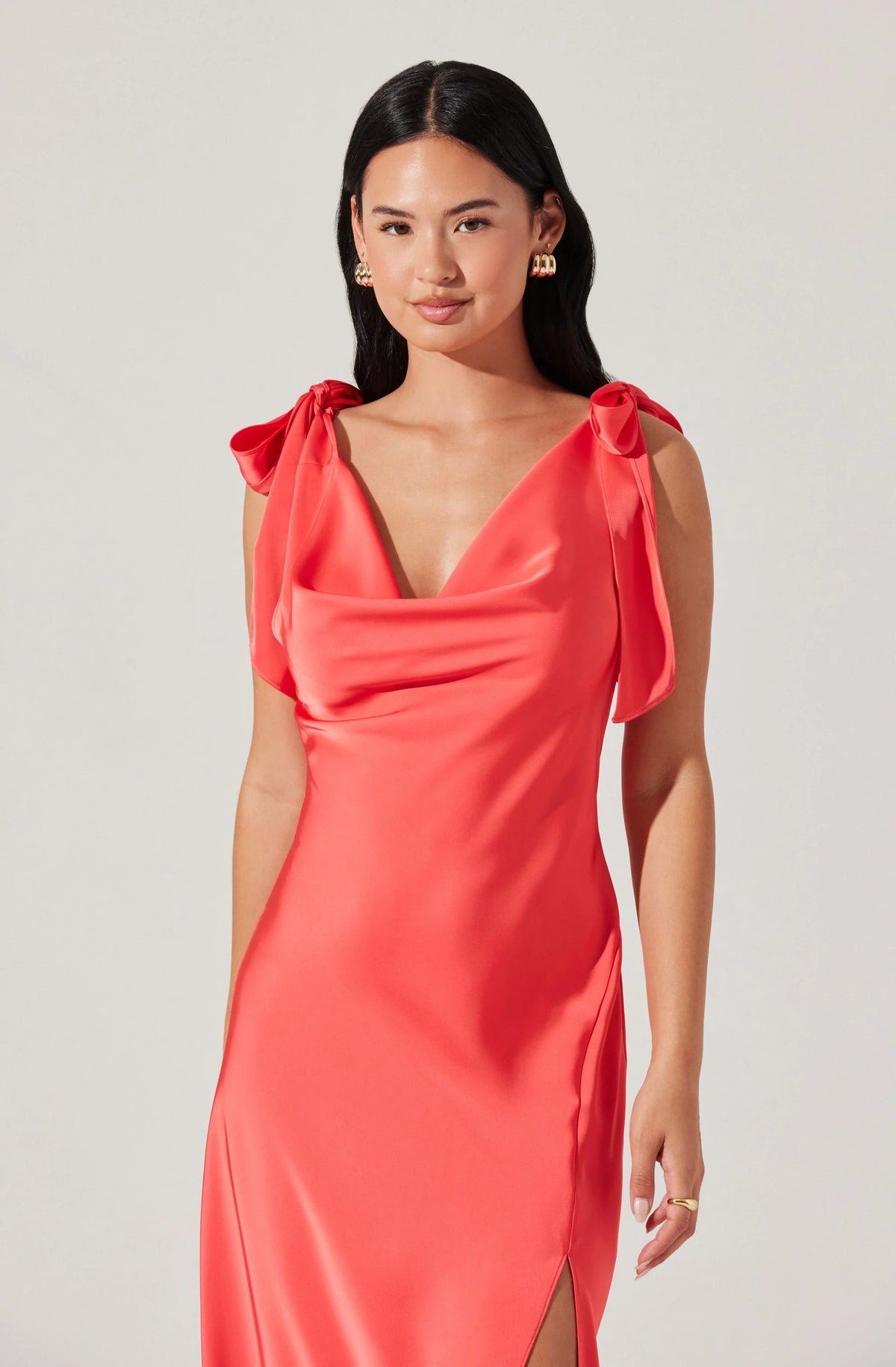 Allexina Satin Midi Dress