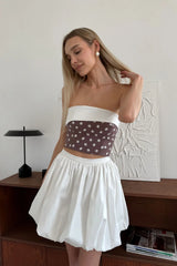 Corset Top with Contrast Turn-up