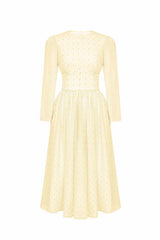 Long Sleeve Chiffon Midi Dress