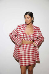 Plaid Slit Mini skirt