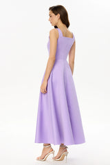 Strap Decorated Bodice Midi Dress