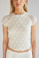 Charlize Short Sleeve Lace Top