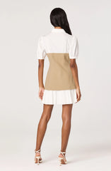Joseline Mixed Media Faux Layered Mini Dress