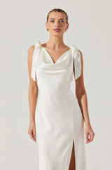 Allexina Satin Midi Dress
