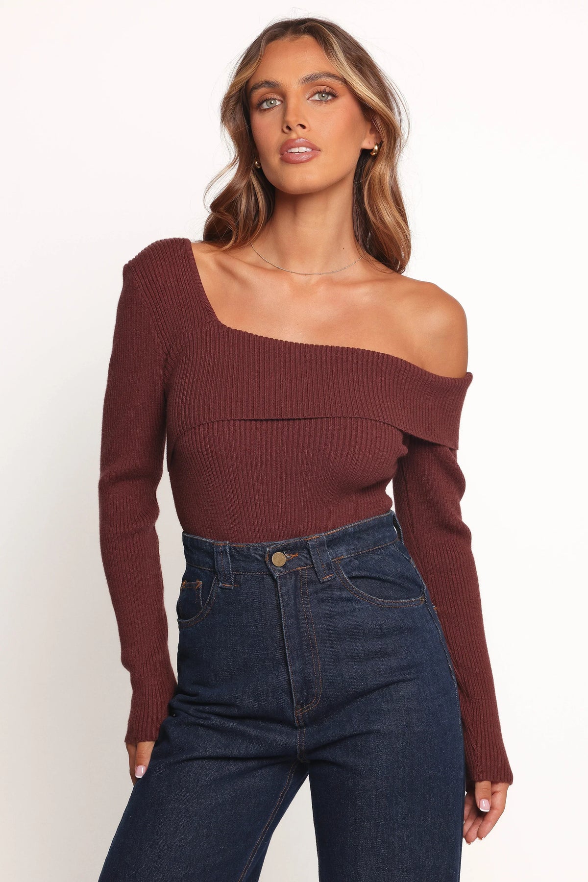 Aleena Knit Top - Chocolate Brown
