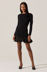 Carlene Ribbed Mini Sweater Dress