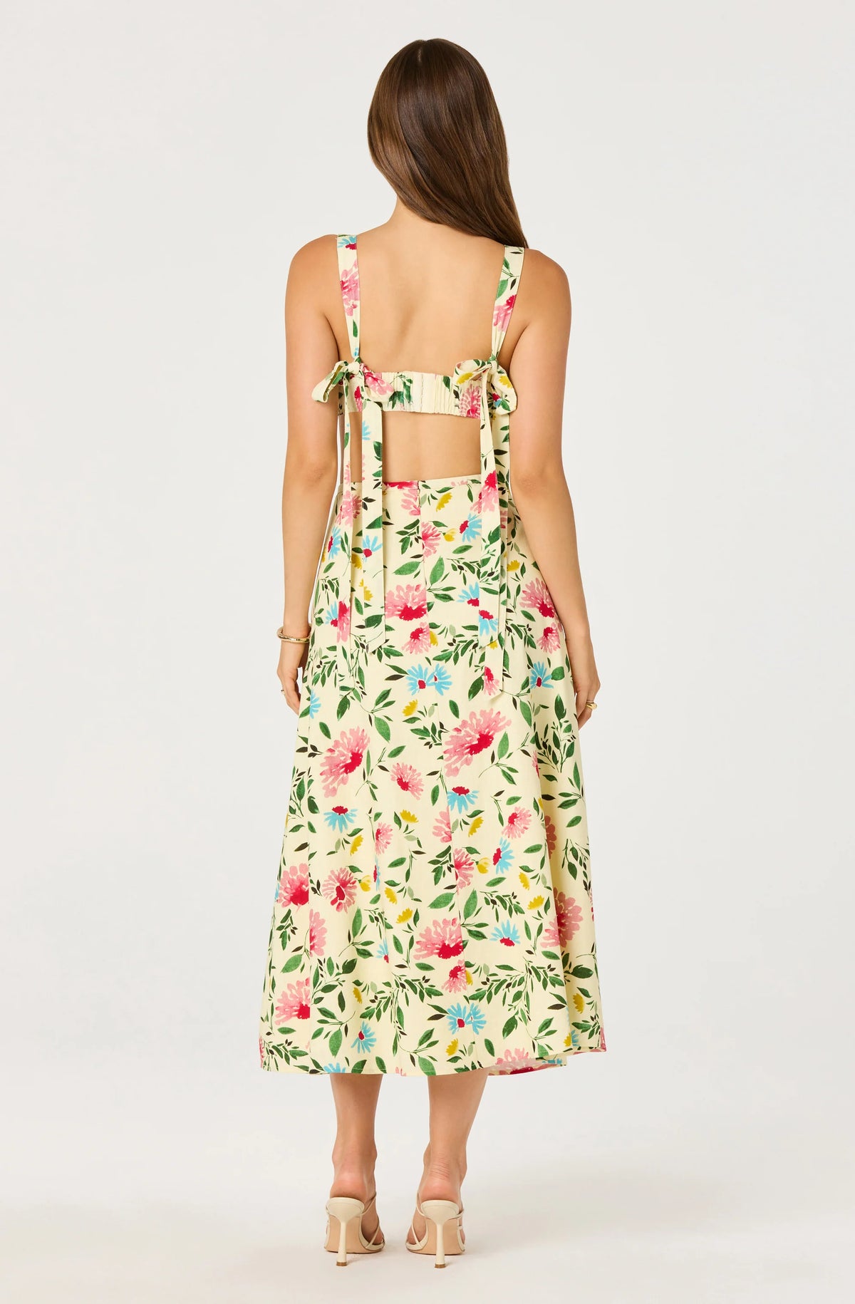 Myria Print Linen A-Line Midi Skirt