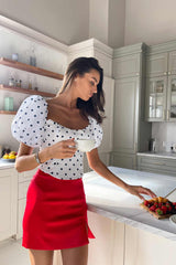 Satin Slit Mini Skirt