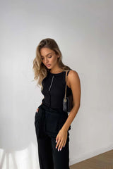 Strappy Decorated Knitted Top