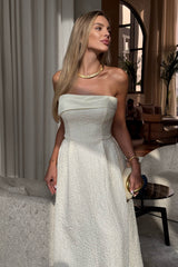 Jacquard Midi Dress with Satin Turn-up