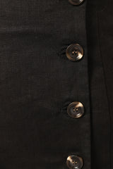 Allegra Linen Mini Dress - Black