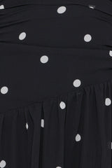 Levine Maxi Dress - Black Polka Dot